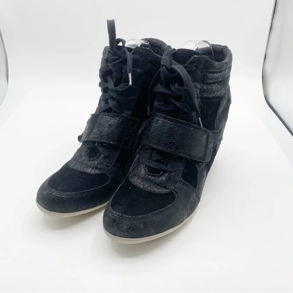 Big Buddha Wedge Strappy Shoes Black Bootie Like Size 10M - Picture 2 of 12